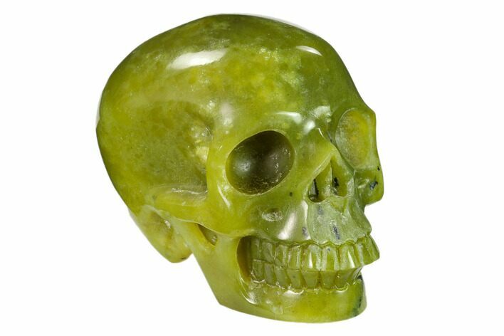 Realistic, Polished Jade (Nephrite) Skull #151128